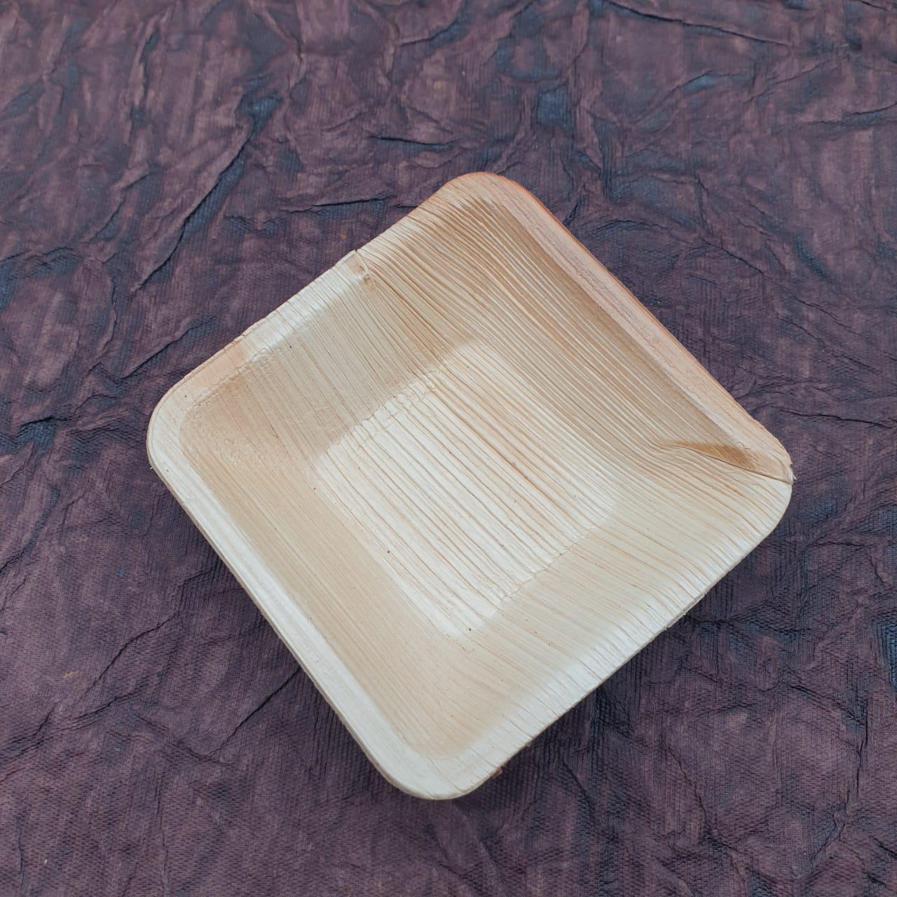 Areca plates in a dining setting